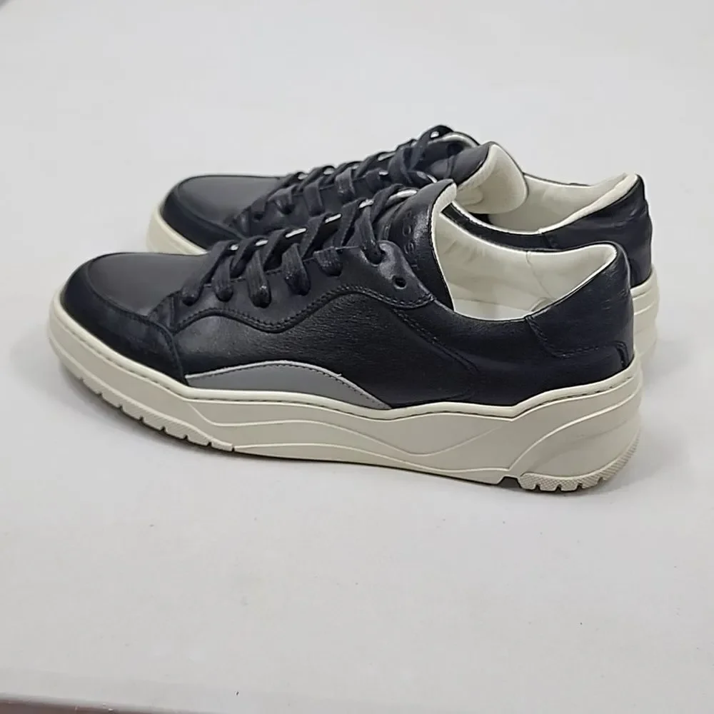 CROSTY Onda Black Gray Leather Sneaker 37 6
